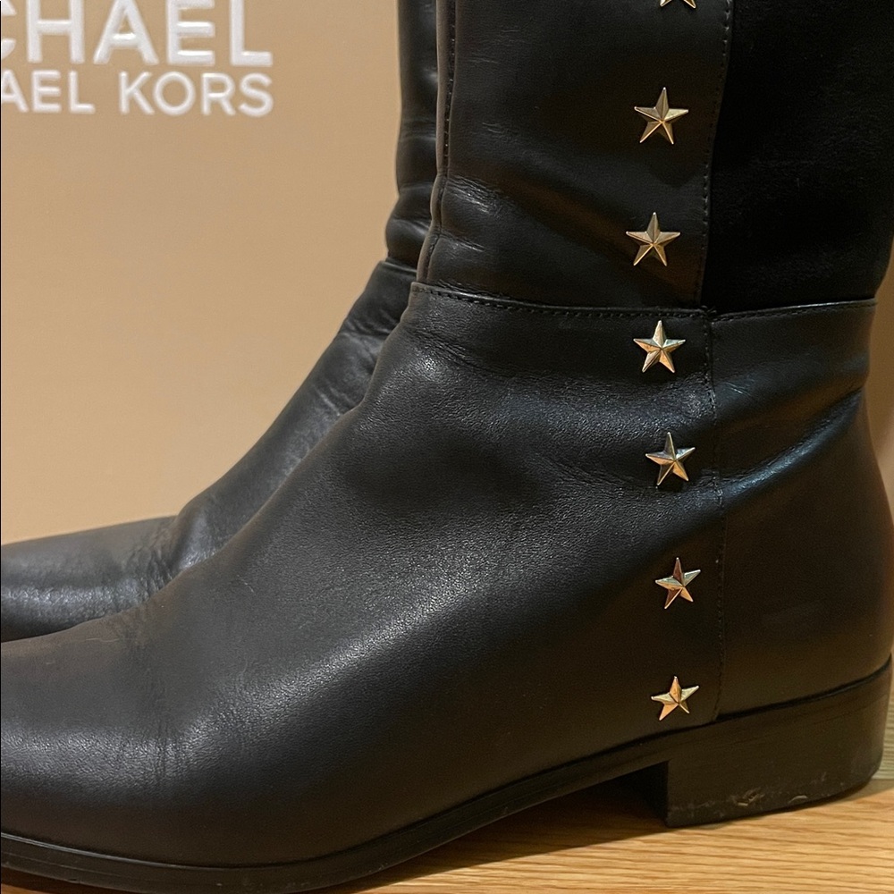 Michael Kors Black Boots with Star Accents - Picture 2 of 8
